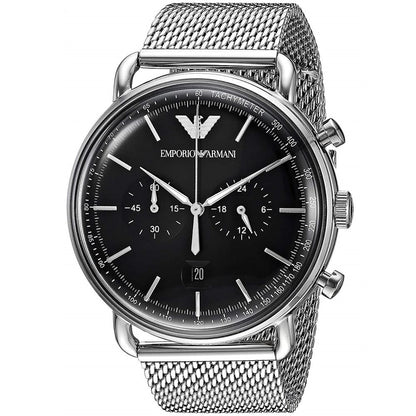 Original Emporio Armani Watch For Men Aviator AR11104 with black dial