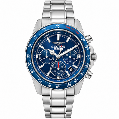 Sector 550 vintage 42mm chr blue dial br ss men's watch (Pre-Owned)