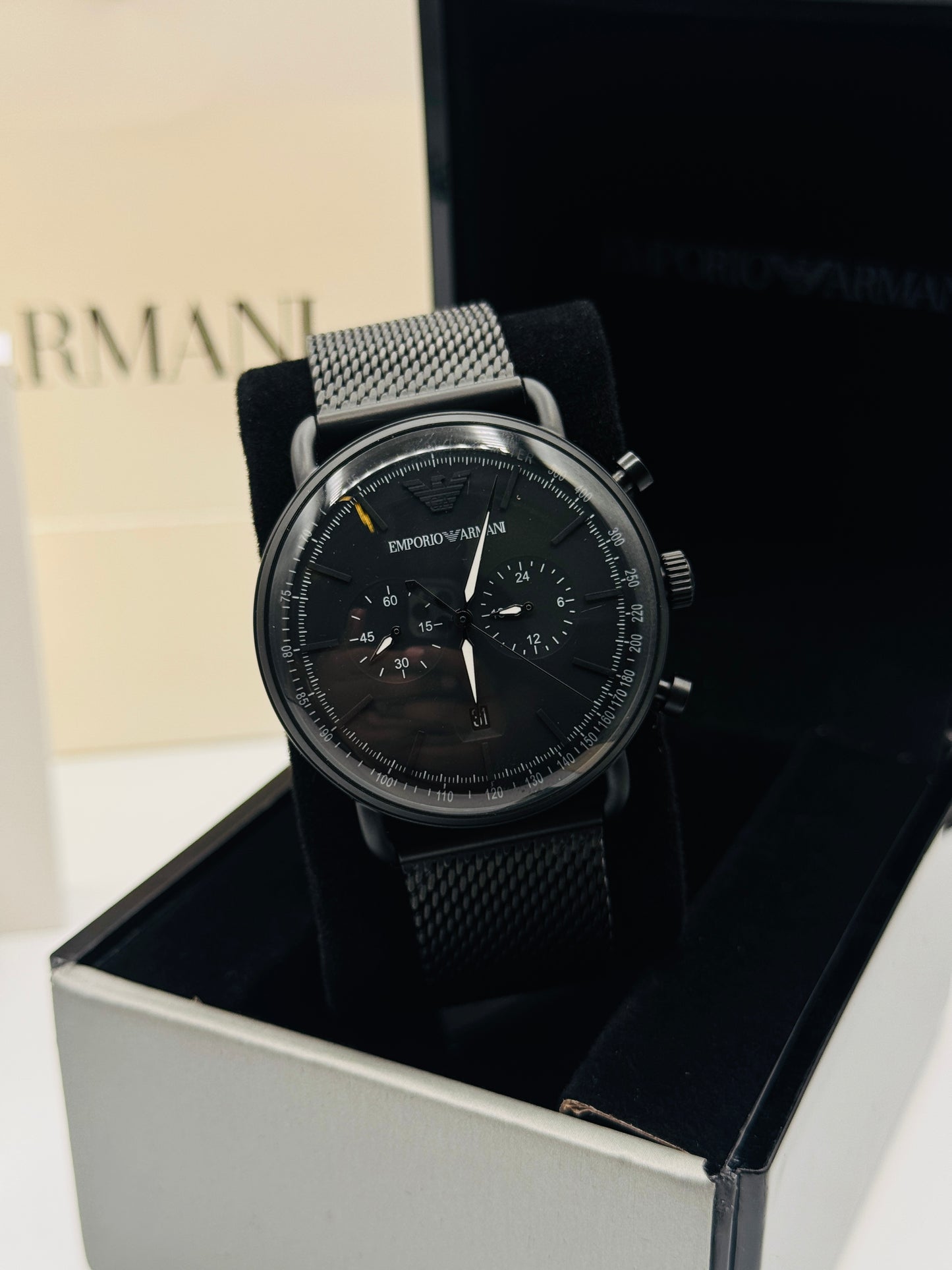 Emporio Armani AR-11264 Jet Black Original For Mens 43mm Quartz