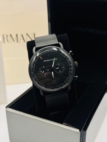 Emporio Armani AR-11264 Jet Black Original For Mens 43mm Quartz