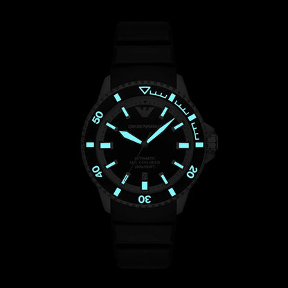 Original Emporio Armani Watch For Men Sea Explorer AR60086 AUTOMATIC-SEA-EXPLORER-DIVER’S-200M With Black dial