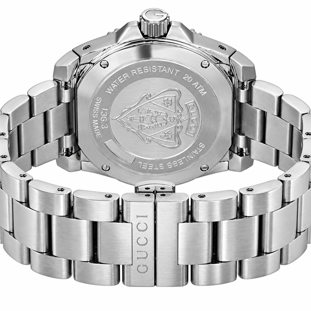 Gucci Dive Silver Stainless Steel Navy Blue Dial Quartz Watch for Gents - GUCCI YA 136311