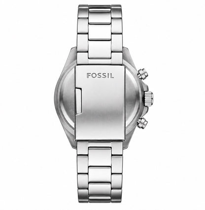 Fossil Chronograph Silver Stainless Steel Red Dial Autocross Quartz Watch for Gents - BQ-2895