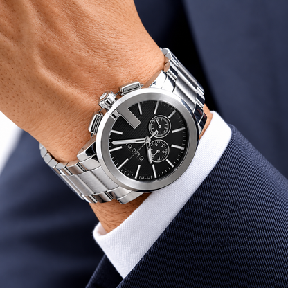 Gucci G-Chrono Two-tone Stainless Steel Black Dial Chronograph Quartz Watch for Gents - YA101204