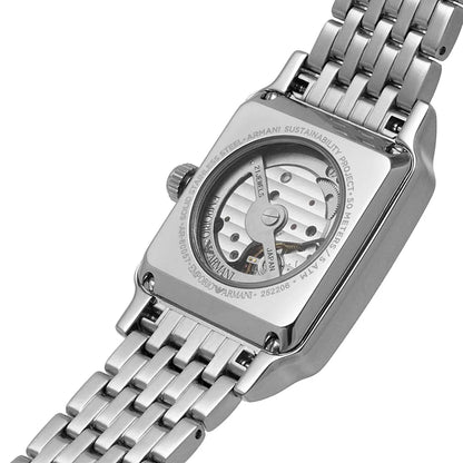 EMPORIO ARMANI Diego Silver Stainless Steel Black Dial Automatic Watch for Gents - A60057