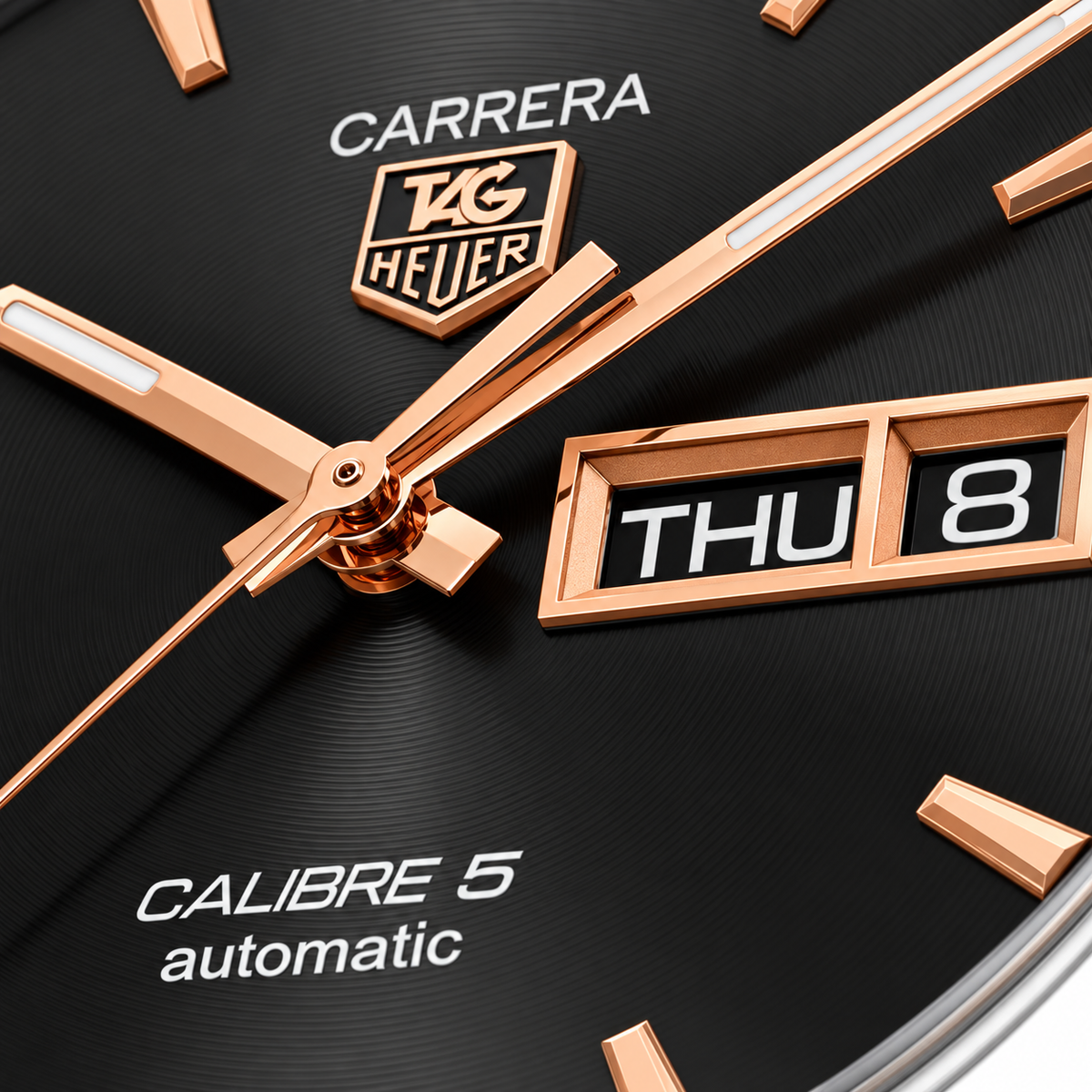 Tag Heuer Carrera Calibre 5 Silver Stainless Steel Black Dial Automatic Watch for Gents - WAR201CBA0723