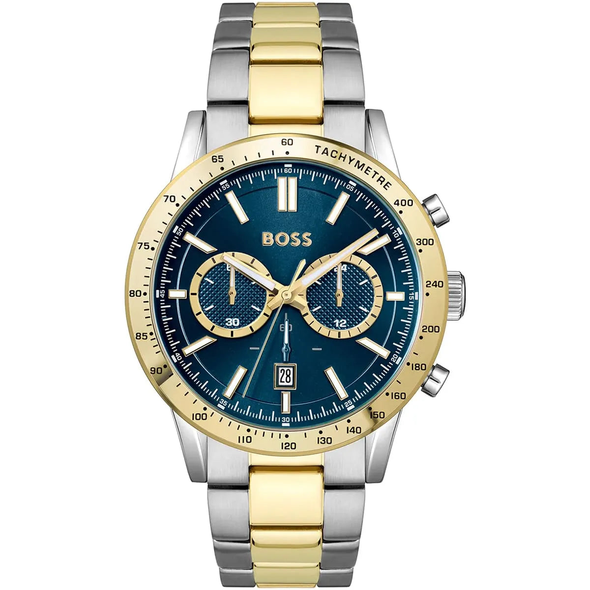 HUGO BOSS Hero Two-Tone Stainless Steel Blue Dial Chronograph Quartz Watch for Gents - 1513767