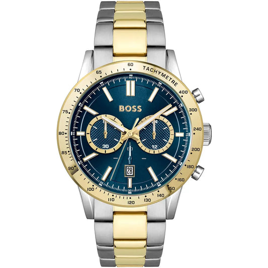 HUGO BOSS Hero Two-Tone Stainless Steel Blue Dial Chronograph Quartz Watch for Gents - 1513767