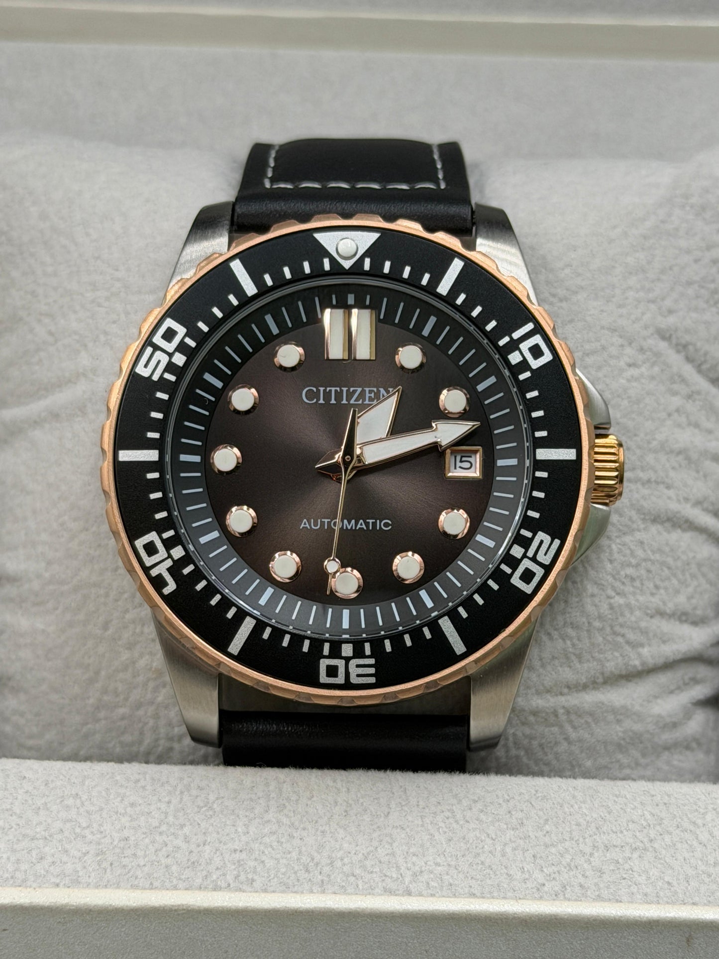 Men's Citizen Automatic Diver's Style Black Dial Watch NJ0176-10E  43mm
