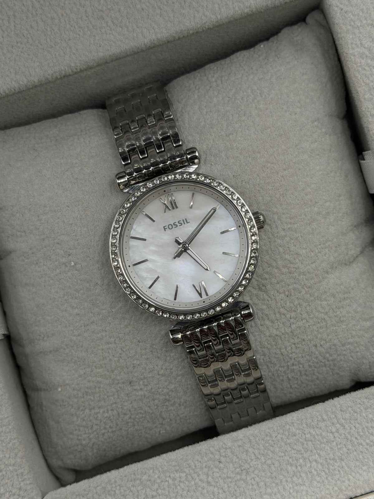 Fossil ES4647 Carlie Mini Diamond Accents Silver Quartz Women's Watch